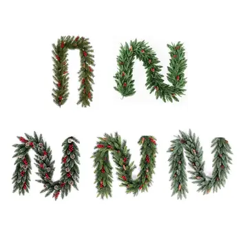 

Christmas Artificial Vine Garland 2.7m Xmas Home Party Holiday Xmas Decor Rattan Hanging Wreath Ornament