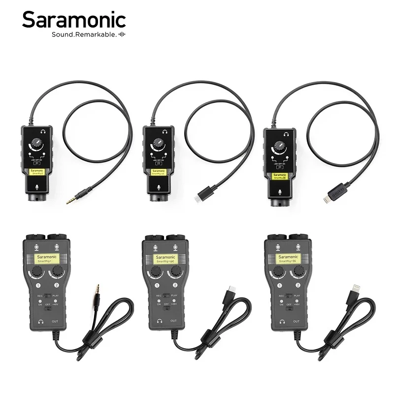 

Предусилитель микрофона Saramonic SmartRig XLR, аудио адаптер, миксер, предусилитель и гитарный интерфейс для DSLR-камеры iPhone 7 7s 6 iPad