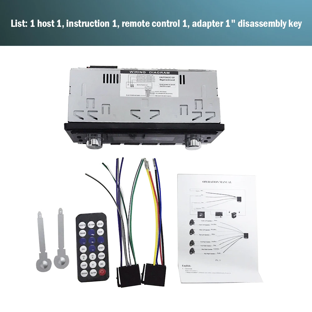 JSD-20158, автопроигрыватель, автомагнитола, стерео, 1 Din, Bluetooth, V2.0, FM, Aux вход, приемник, аудио, SD, USB, MP3 плеер, 12 В