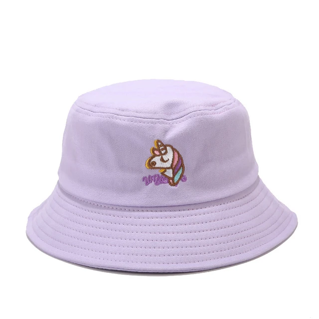 Casual Sun Hat Cute Bucket Hat Women Cartoon Unicorn Bob Hat Hip Hop Fishing  Cap Summer Panama Fisherman Hat - Bucket Hats - AliExpress