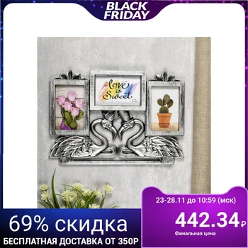 

Photo frame plastic for 3 photos 10x15 cm "Flamingo" dark silver 29x42 cm 4495366