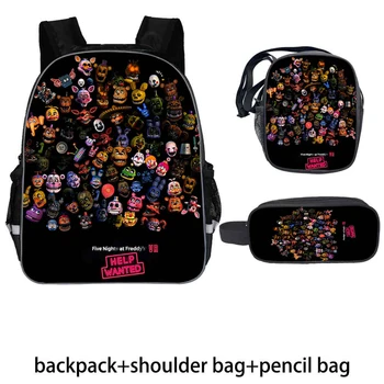 

3 Pcs/Set Five Nights at Freddy's School Backpack Kids Boys Girls Student School Bag Teenage Students Custom Bag Travel Backpack