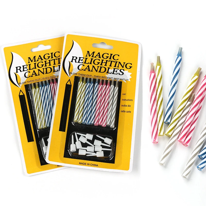 10pcs Magic Relighting Birthday Candles Novelty Trick Candles For