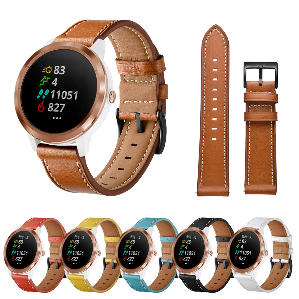 Кожаный ремешок для часов 20 мм кожаный ремешок для часов Garmin vivoactive 3 сменный кожаный ремешок для часов