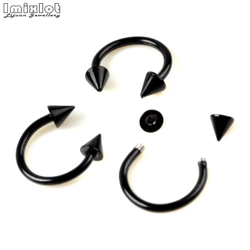 20pcs/lot Stainless Steel Nose Ring Piercing Horseshoe Spike Septum Piercing Eyebrow Tragus Helix Pircing Lip Nariz nose rings piercing jewelry nose studs body piercing earrings ear piercing jewelry metal jewelry body piercing jewelry body jewelry
