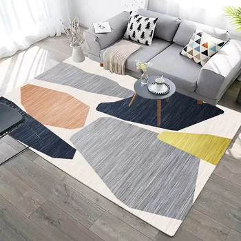 

Non-slip Nordic Modren Simple Carpet Washable Irregular Geometry Pattern Carpet Bedroom Rug Hallway Kitchen Mat