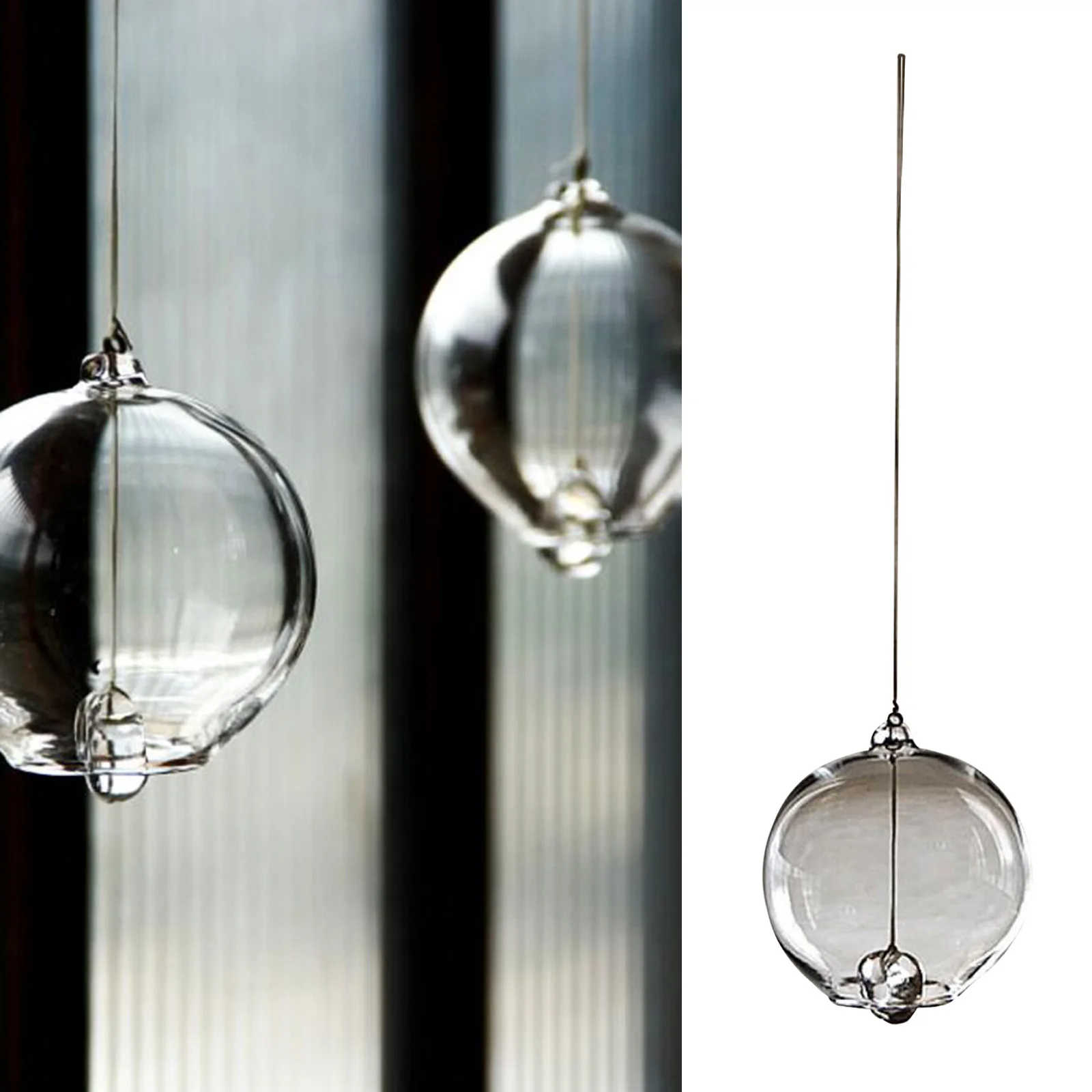 Japanese Traditional Cultural Glass Wind Bell Chime Ornament Simple Design (Clear) Japanese Traditional Cultural Glass Wind Bell Chime Ornament Simple Design (Clear)