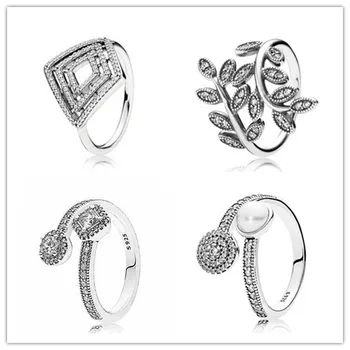 

925 Sterling Silver Ring Zirconia Abstract Elegance Ring For Women Wedding Party Gift Pandora Jewelry