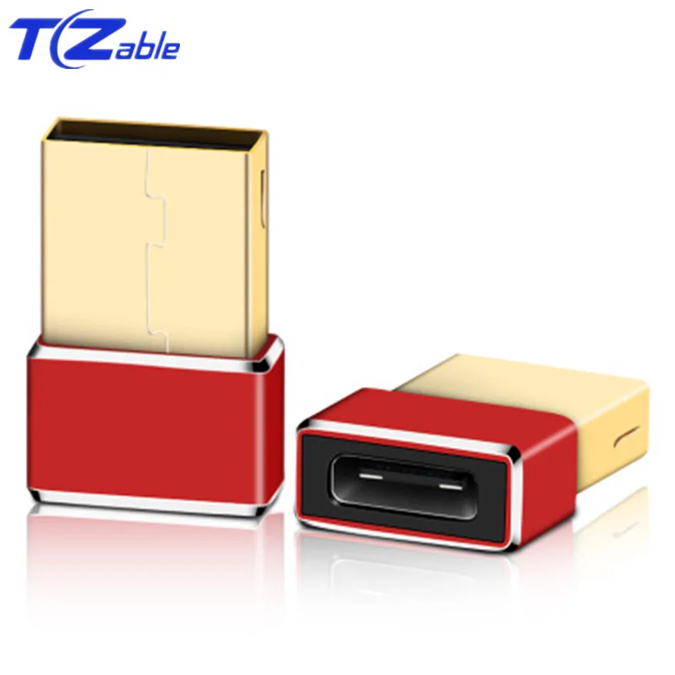 2 шт. USB 3,0 к USB 3,1 type C OTG адаптер USB-C конвертер type-c адаптеры для samsung S10 для Xiaomi Mi 9t USB OTG разъем - Цвет: Red