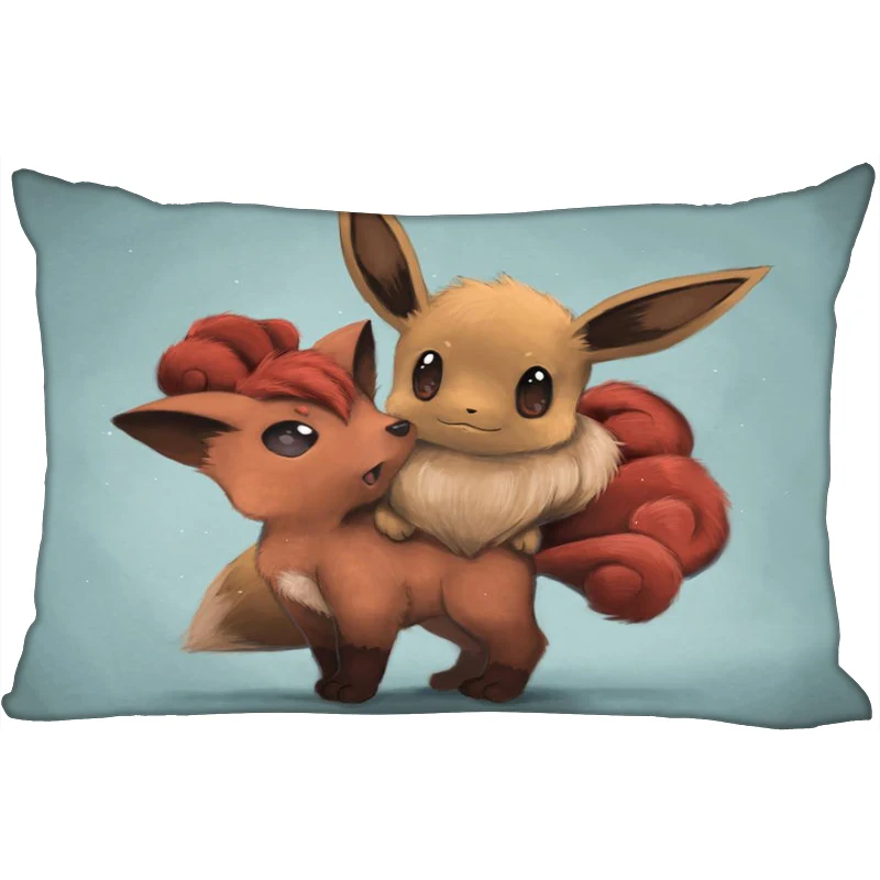 Горячая Eevee печатных атласные Наволочки две стороны Стандартный шелк мягкий прямоугольник на молнии наволочка больше размер Пользовательский логотип - Цвет: 23