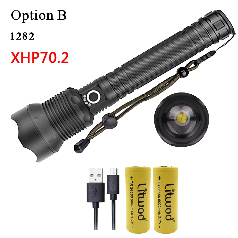 Litwod Z20 люминесцентный фонарь CREE XLamp XHP70.2 1282 высокий мощный тактический светодиодный фонарик Фонарь 26650 фонарь на батарее кемпинга - Испускаемый цвет: Option B