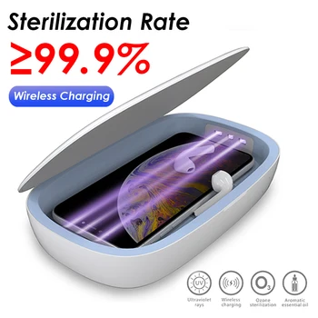 

10W Wireless Charging UV Sterilizer Box Ultraviolet Disinfection Cabinet UV Sterilizer Box for Face Masks Phone Esterilizador