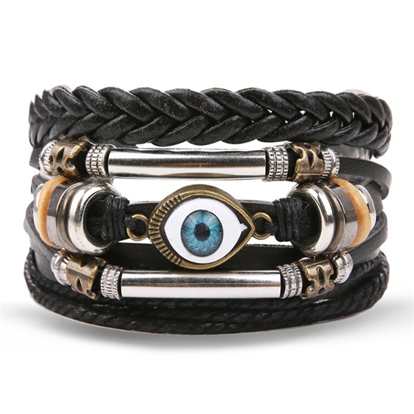 Vintage Flower Bracelets & Bangle Boho Multiple Layers Leather Bracelet 2019 For Women Man Wrap Female Punk Jewelry Gifts