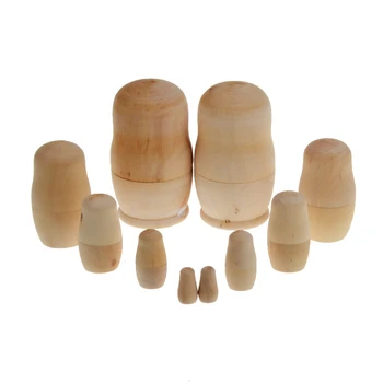 

Russian Nesting Doll Blank Wood Unpainted DIY Handicraft Children Toys
