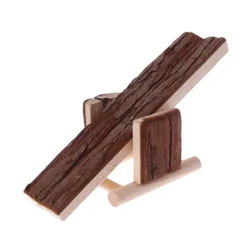 

2020 New Pet Hamster Rabbit Wooden Seesaw Natural Living Guinea Pig Climbing Platform