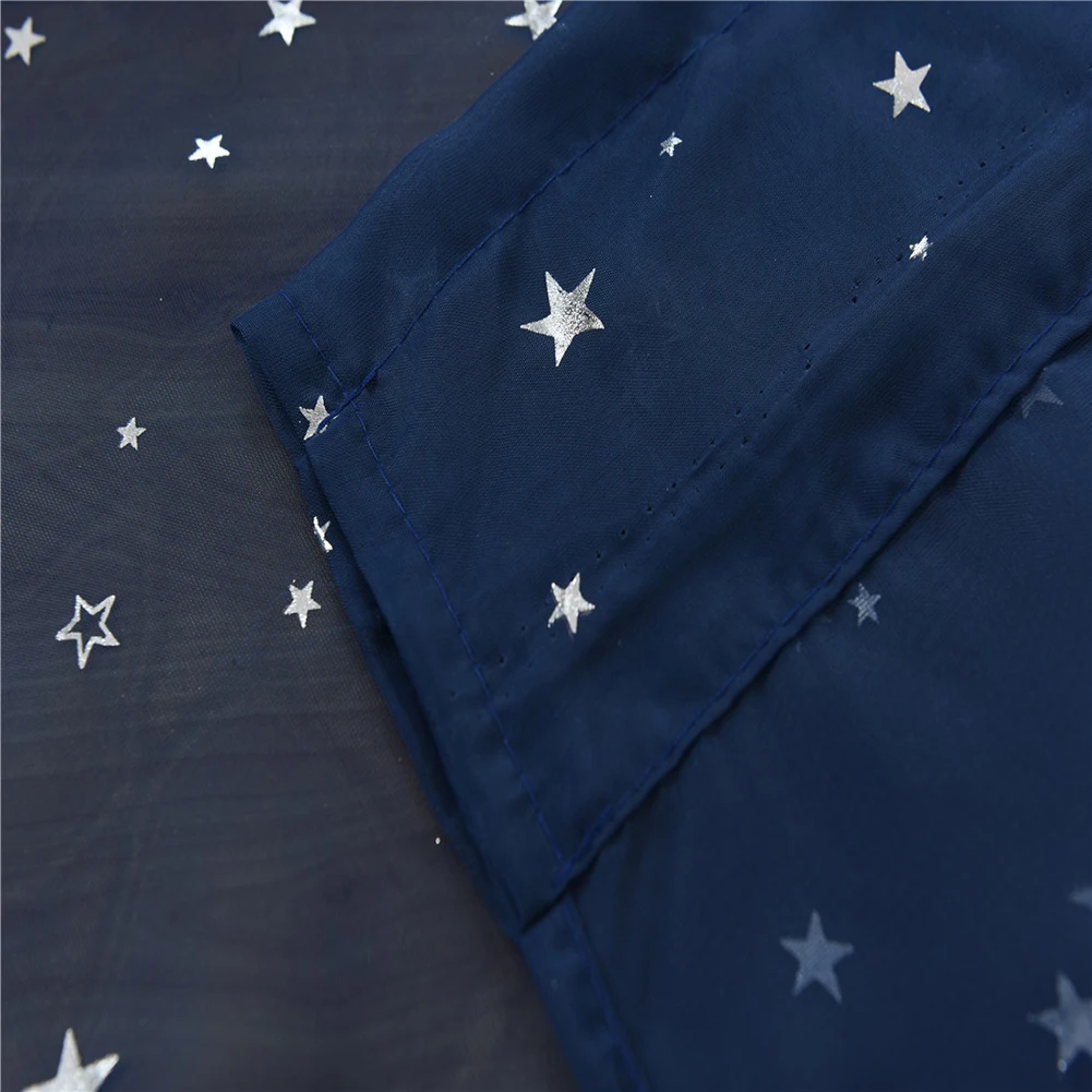 1Pc Fashion Shiny Star Pattern Transparent Tulle Voile Curtain Window Drape Living Room Home Decoration