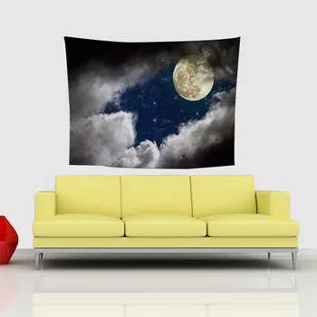 

Galaxy Night Sky Stars Wall Tapestry Wall Hanging Forest Tree Picnic Home Decoration