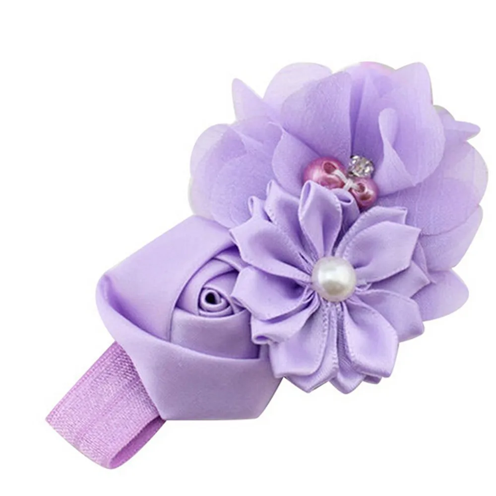 Fashion Kids Girl Headband Flower Pearl Flower Hair Band Headband Hairband Hair Apparel Accessories Kids Headpiece Headwear