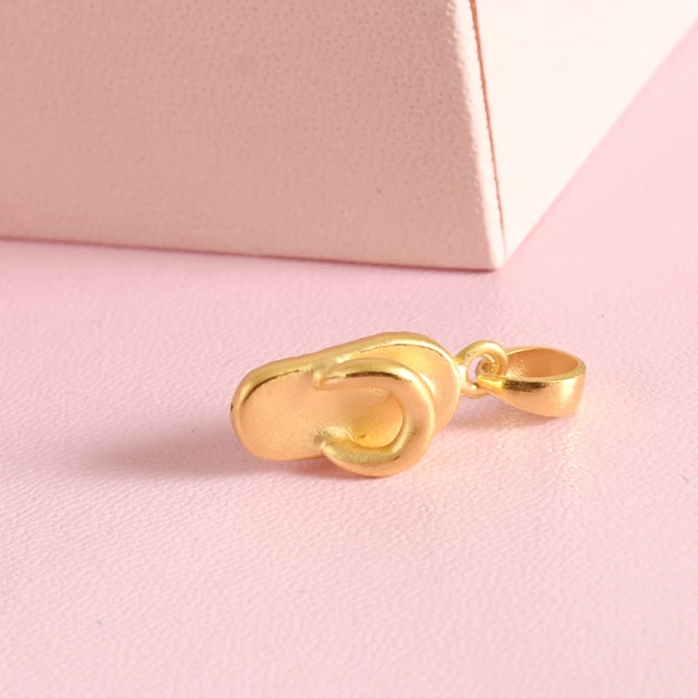

New Solid Pure 24K 3D Yellow Gold Pendant Women Cute Shoe Pendant 21*7.5mm 1.1-1.3g