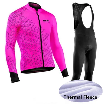 

2020 Mens Long Sleeve Winter Thermal Fleece Cycling Jersey Set Warm Racing Bike Cycling Clothing Ropa Ciclismo s70958