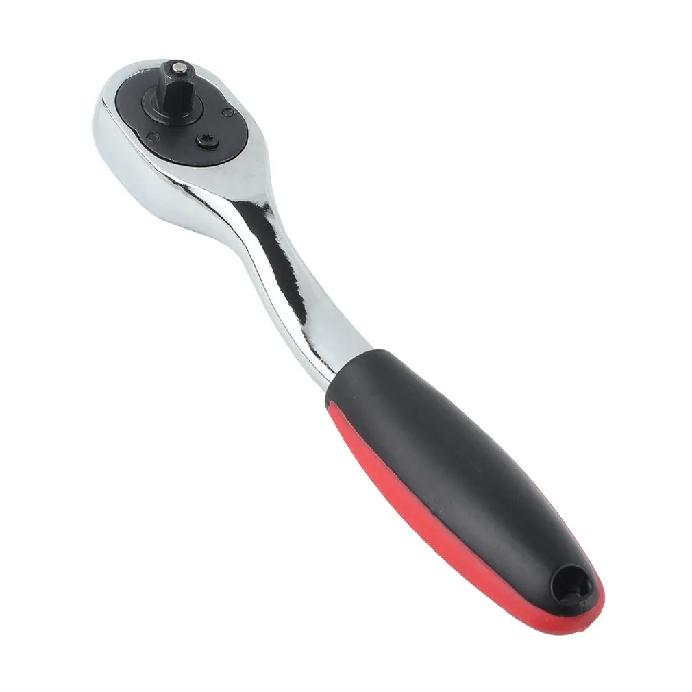 

1/4" 3/8" 1/2" Ratchet Wrench Quick Release Single-end Chrome Steel Wrench Plastic Handle Professional Repairing Best Tool