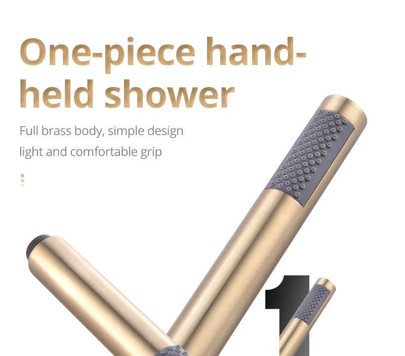 Brushed Gold Shower System  10 Shower Faucet Set Bathroom Rain Shower head and 3-Setting Handheld Shower Head Set (13)
