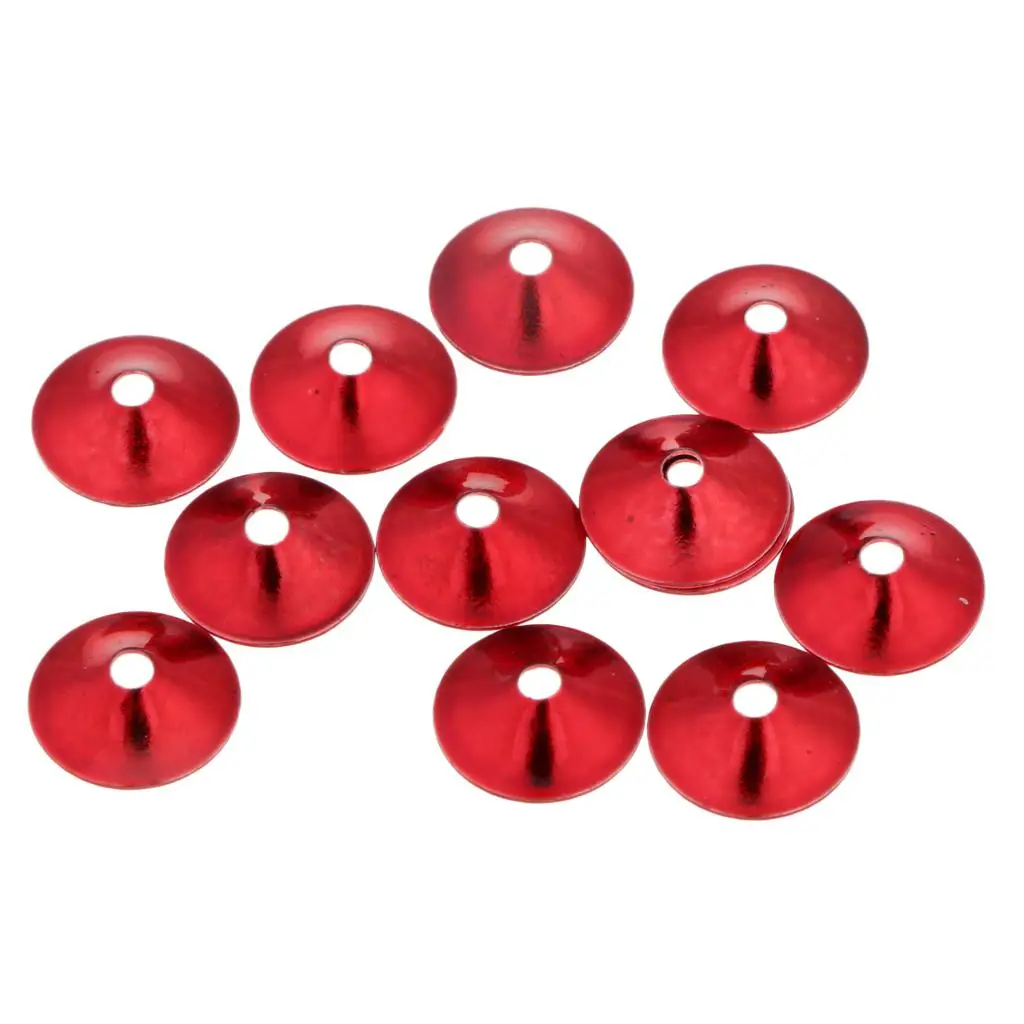 12pcs Fly Tying Materials Fishing Head Tube Flies Colourful Cones Turbo Disc