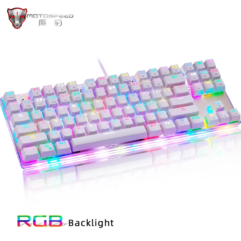 Motospeed K87S ABS USB2.0 игровая Проводная Механическая клавиатура синий красный переключатель геймерская клавиатура с RGB подсветкой 87 клавиш для ПК