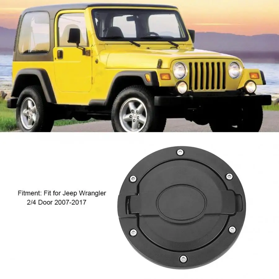 Газовый топливный бак Кепки Крышка отделки, пригодный для Jeep Wrangler 2/4 двери 2007 2008 2009 2010 2011 2012 2013- Алюминий из алюминиевого сплава