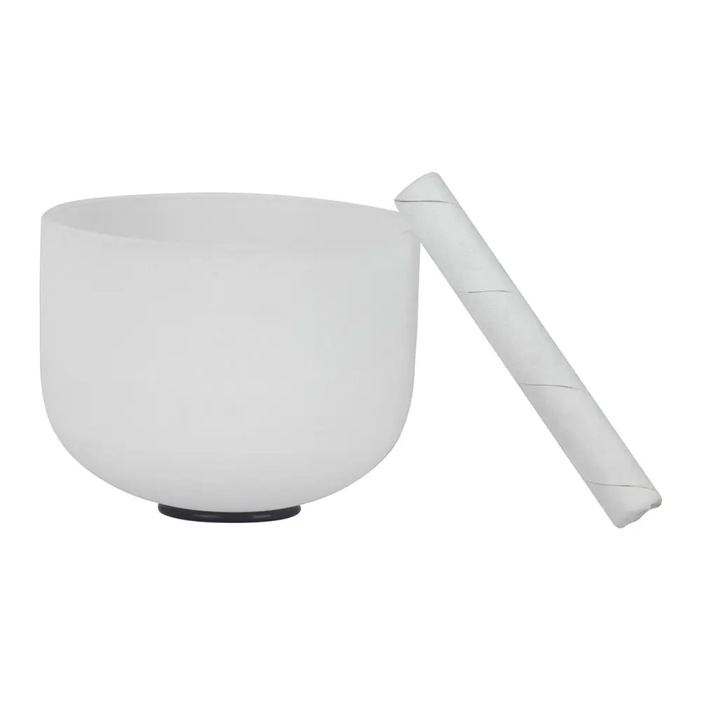8 Inch Crystal Singing Bowl B Note with Mallet& Rubber O-Ring for Music Making Musical Healing Meditation Yoga Home Decoration