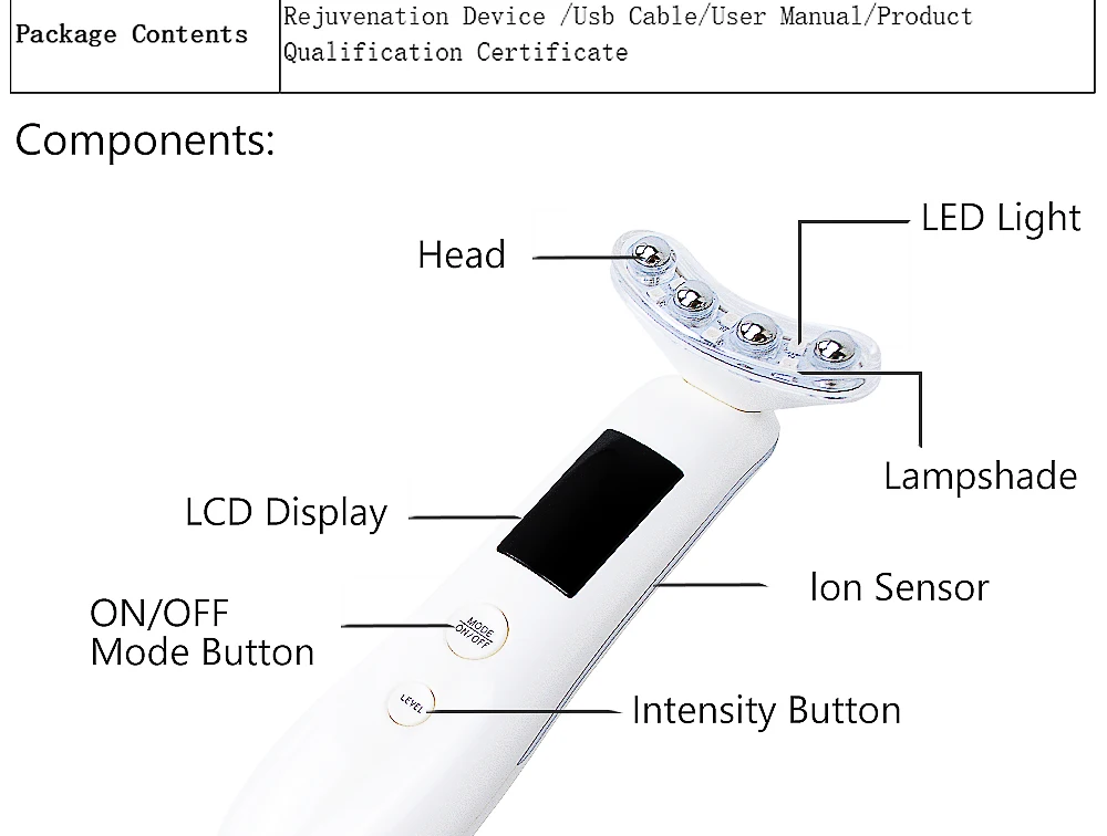 Licheng 3 in 1 RF Beauty Device EMS LED Photon Electroporation Skin Tighten Rejuvenation Wrinkle Removal Face Lifting Massager