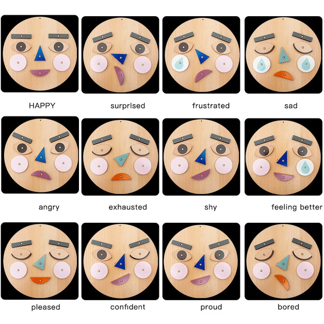 Fun Face-changing Expression Game Kindergarten Small Class Area Game Materials Handmade Toys New Wooden Puzzle Baby Toy Gift 3