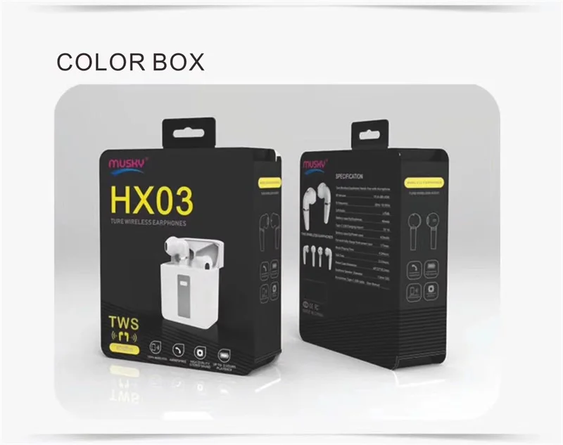 Беспроводные Bluetooth наушники, наружные портативные мини наушники HX03, гарнитура Hi-Fi, стерео Спортивные наушники Bluetooth 5,0