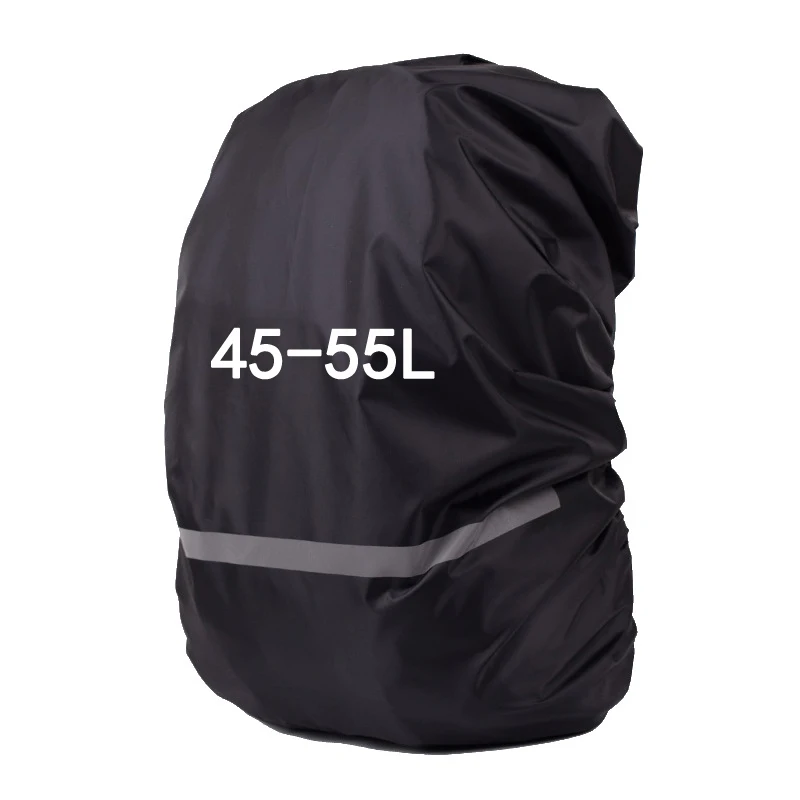 Black 45-55L 40л 50л 60л 70Л светоотражающий дождевик рюкзак Водонепроницаемый чехол для рюкзака Сумка Открытый Кемпинг Туризм Путешествия дождевик для ночи - Цвет: Black 45-55L