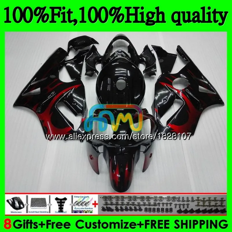 Инъекции для KAWASAKI ZX1200 C ZX 1200 красным пламенем Топ 12R 1200CC 00 01 20BS. 6 ZX 12 R ZX-12R ZX12R 00 01 2000 2001 OEM обтекатели