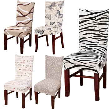 

Minimalist Geometry Floral Spandex Elastic Dining Stretch Chair Cover Removable Anti-dirty Party Hotel Banquet Chair Seat Case