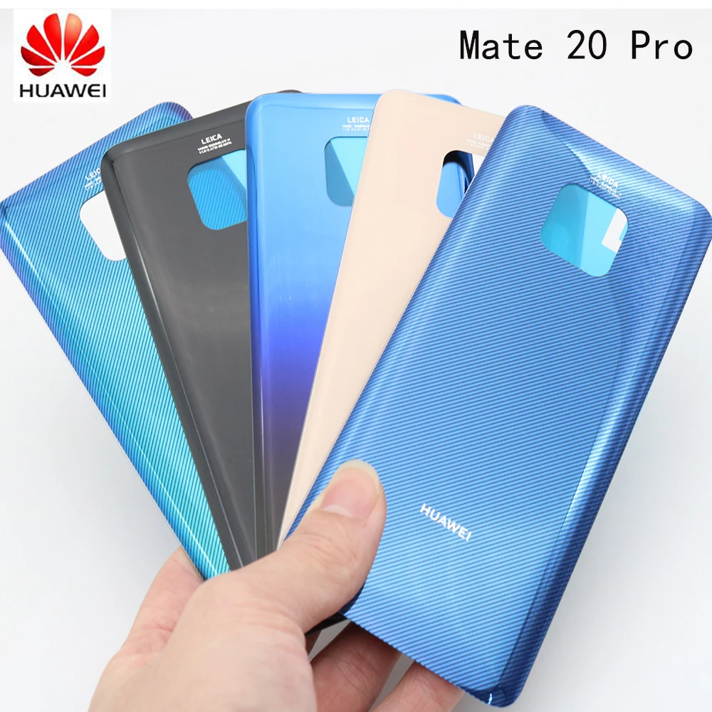 100% оригинальное стекло для HUAWEI Mate 20Pro крышка батареи Замена задняя дверь корпуса