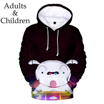 

Suitable 3D SUPER R White Hoodies Sweatshirts Men Women Hoodie Hot Animation Hooded Kids 3D SUPER SHIRO boys girls pullovers
