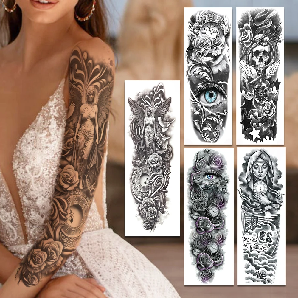 Amazon.co.jp: Temporary Tattoos 10 Pcs Large Arm Tattoo Lion Skull Rose  Waterproof Full Cover Temporary Tattoo Stickers for Men Wild Wolf Tiger  Tattoos (Color : Wx-6026) : Clothing, Shoes & Jewelry
