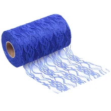 Винтажная кружевная настольная дорожка для свадебного украшения, темно-синий цвет