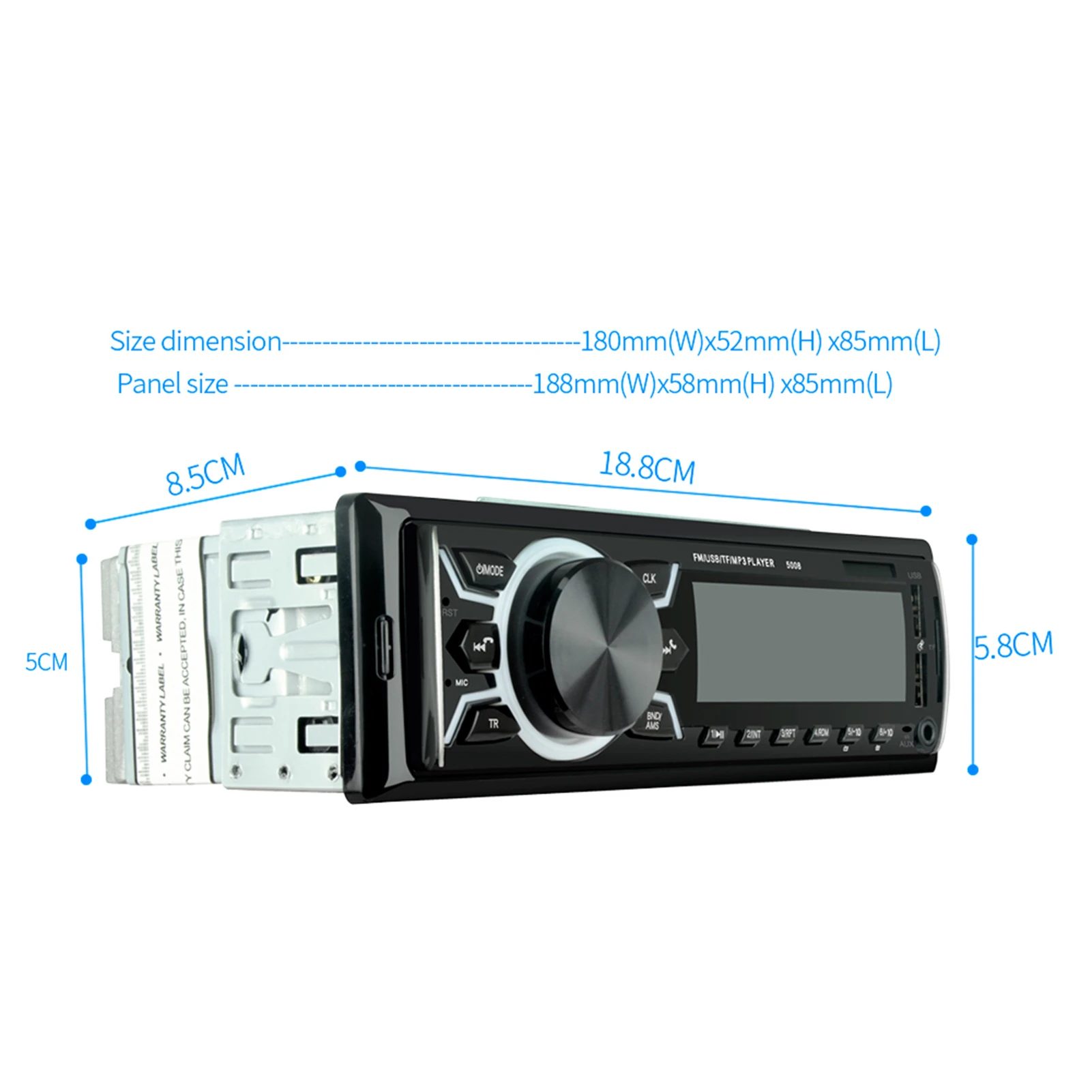 7 Colored Led Car Stere Radio BT Autoradio Dual USB Fast Charge USB Stereo Audio MP3 ID3 WMA AUX-IN TF A2DP Handsfree ISO