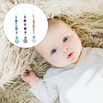 

3pcs Baby Pacifier Chain Beads Pacifier Chain Baby Teeth Chain Clip