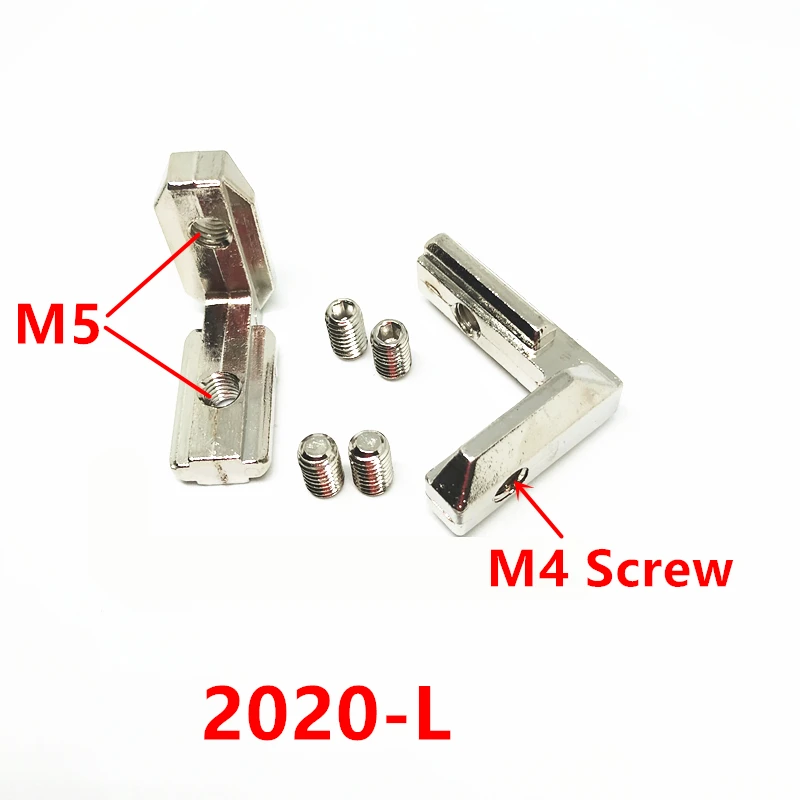 10pcs T Slot L Shape 2020-L Aluminum Profile Accessories Inside Corner Connector Bracket With M4/M5Screw | Обустройство дома