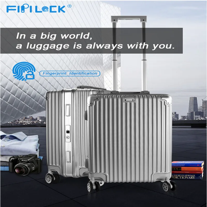 Fipilock FL-T1, 20 дюймов, умный чемодан для путешествий, с замком отпечатков пальцев, зарядка, кабина, для путешествий, чемодан на колесиках