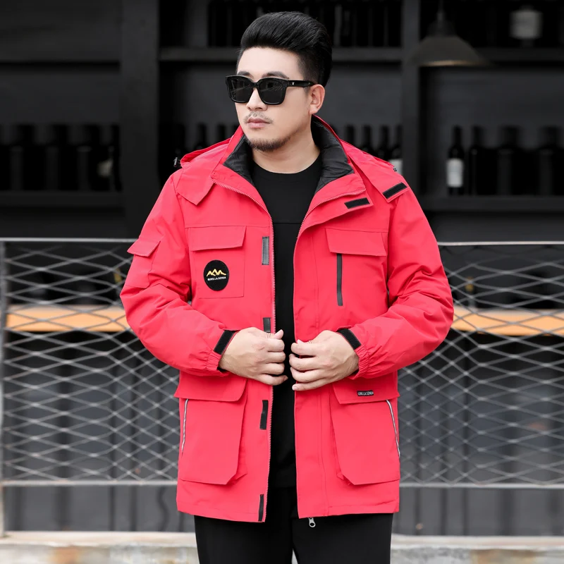 Новинка, большие размеры, 10XL, 9XL, 8XL, водонепроницаемая зимняя куртка для мужчин, теплая, 2 в 1, парка ветрозащитная, съемный капюшон, Утепленная зимняя куртка
