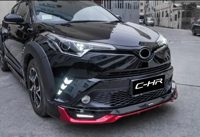 CHR PP Black Primer Body Kit Car Front Rear Bumper Lip Diffuser Cover Side Skirt For Toyota 2018 2019 2020 (with LED Lamp) | Автомобили и