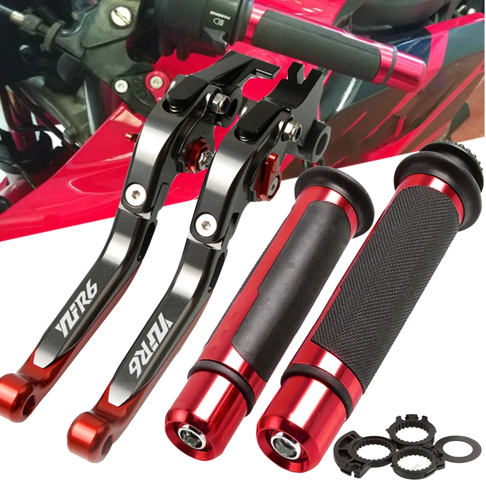 

For YAMAHA YZFR6 YZF-R6 YZF R6 1999 2000 2001 2002 2003 2004 CNC Motorcycle Adjustable Brake Clutch Levers Handlebar Hand Grips