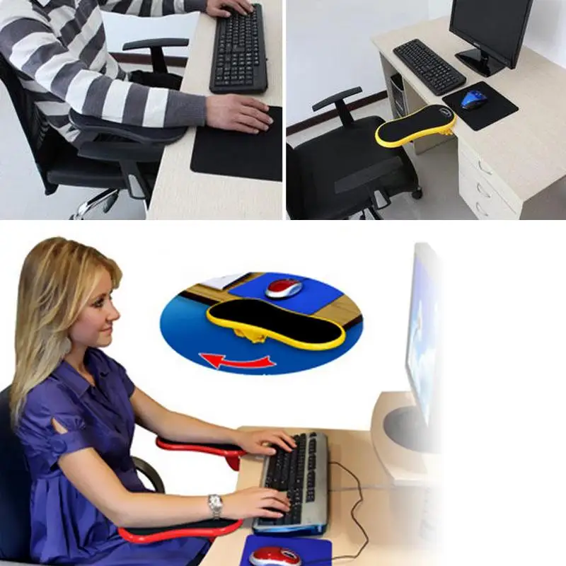  Desk Attachable Cmputer Table Arm Support Mouse Pads Arm Wrist Rests Chair Extender Hand Shoulder P