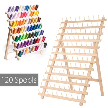 

120 Axle Spools Wood Thread Rack Spool Sewing Wooden Organizer Thread Tailor Rack Premium Beechwood Storage Holder