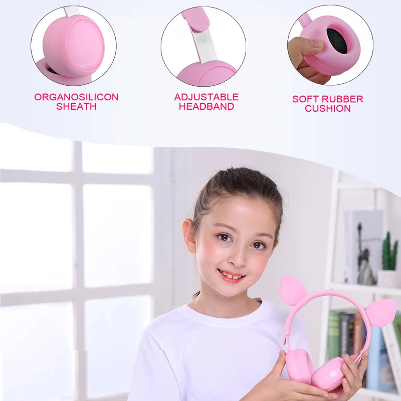 Cute Kids Wired Headphone 3 5mm Music Stereo Earphone 85db Volume Limited Headset for Girls Birthday Gifts